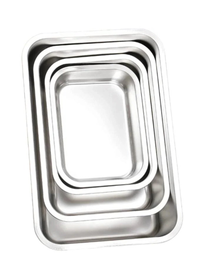 Set of 4 rectangular aluminum baking trays 40/35/30/25cm - Image 1